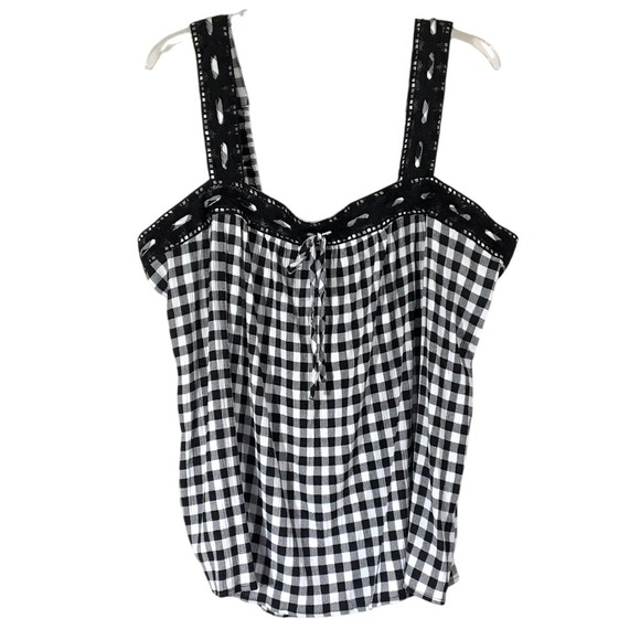 torrid Tops - Torrid‎ Gingham and Lace Sweatheart Swing Cami Top